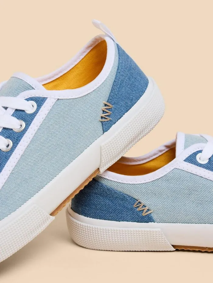 Women TRAINERS White Stuff Pippa Canvas Lace Up Trainer Chambray Blue Women TRAINERS White Stuff Pippa Canvas Lace Up Trainer Chambray Blue