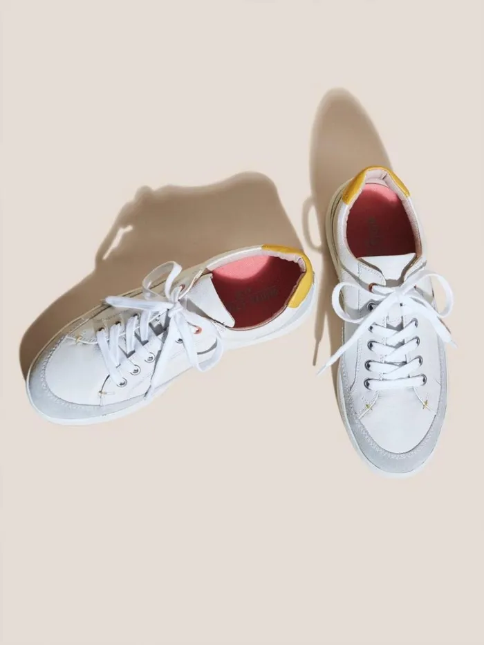 Women TRAINERS White Stuff Tula Leather Lace Up Trainer White Multi
