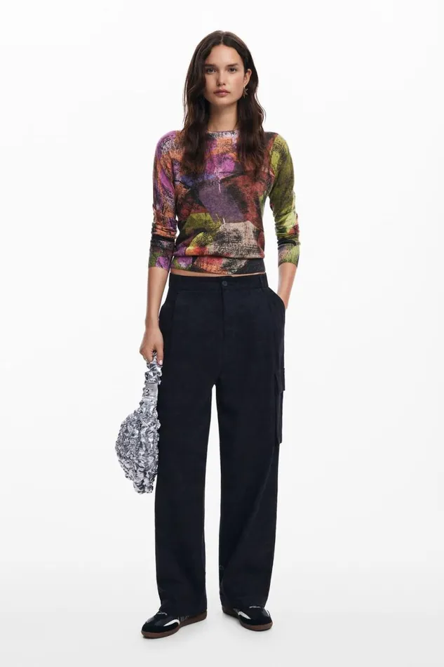 Women Trousers Desigual M Christian Lacroix Printed Cargo Pants