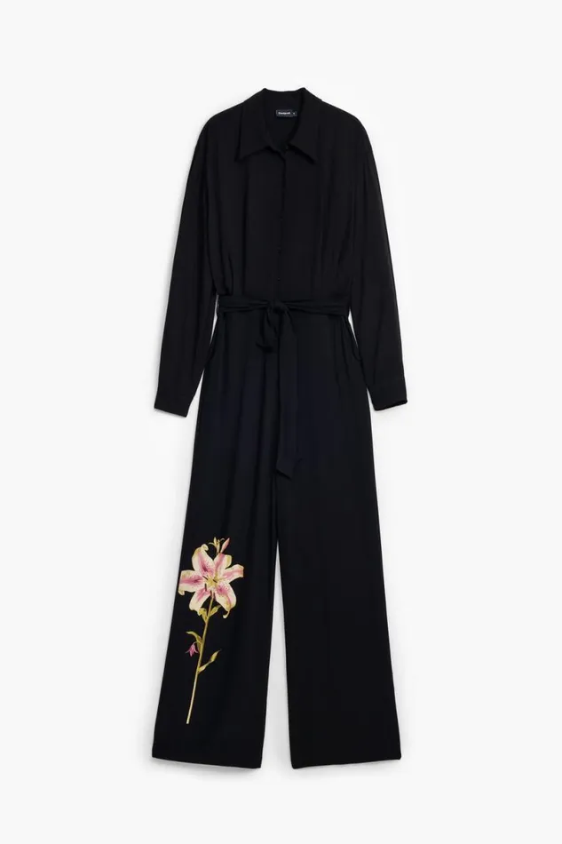Women Trousers Desigual Orchid Belt Jumpsuit