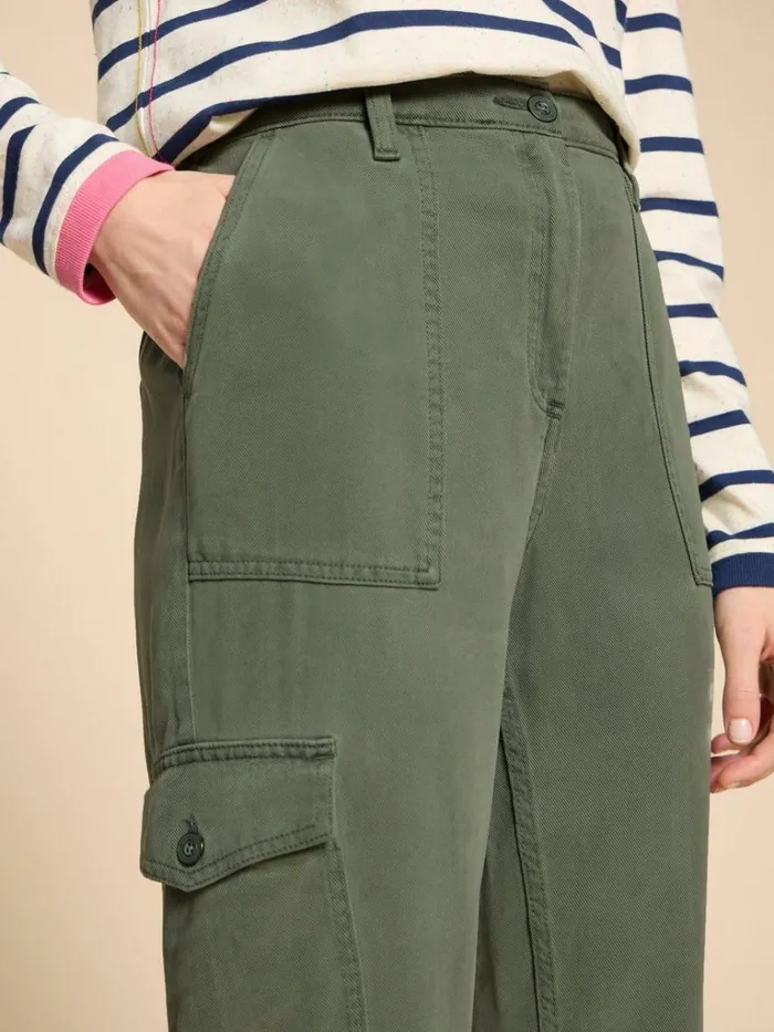 Women TROUSERS White Stuff Arlo Tencel Cargo Trouser Mid Green Women TROUSERS White Stuff Arlo Tencel Cargo Trouser Mid Green