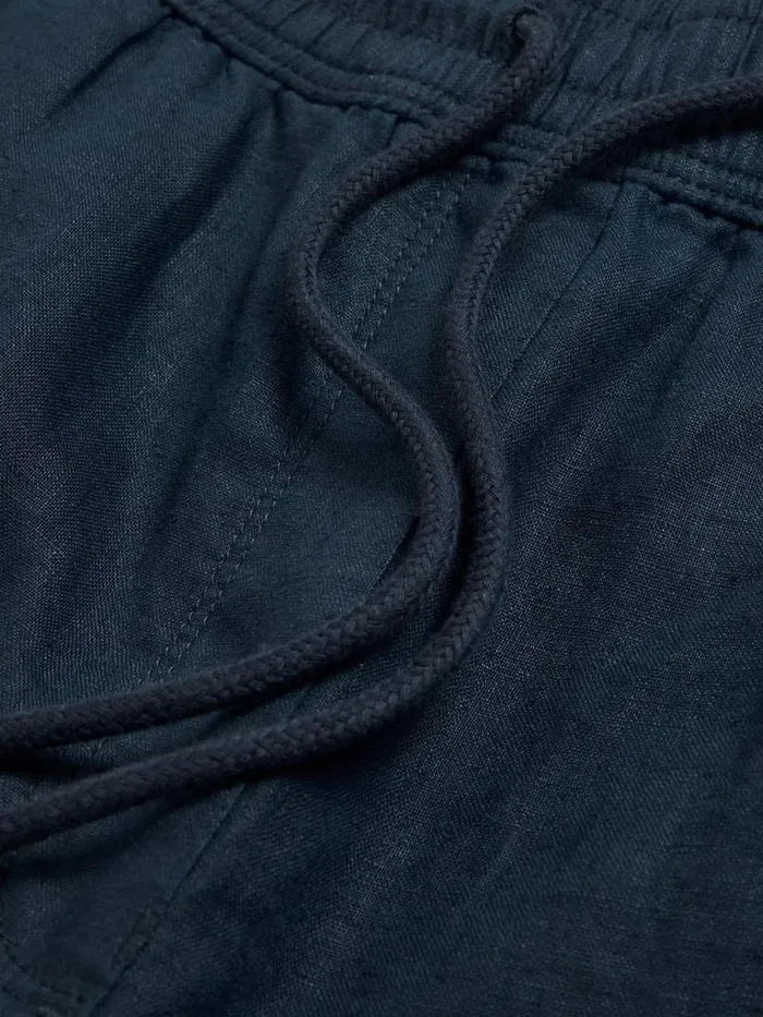 Women TROUSERS White Stuff Belle Linen Blend Wide Trouser Dark Navy