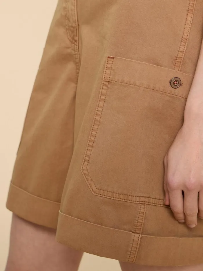 Women TROUSERS White Stuff Carlie Cargo Shorts Dark Natural