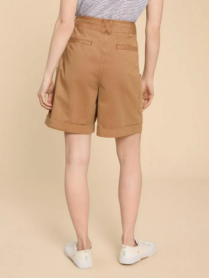 Women TROUSERS White Stuff Carlie Cargo Shorts Dark Natural