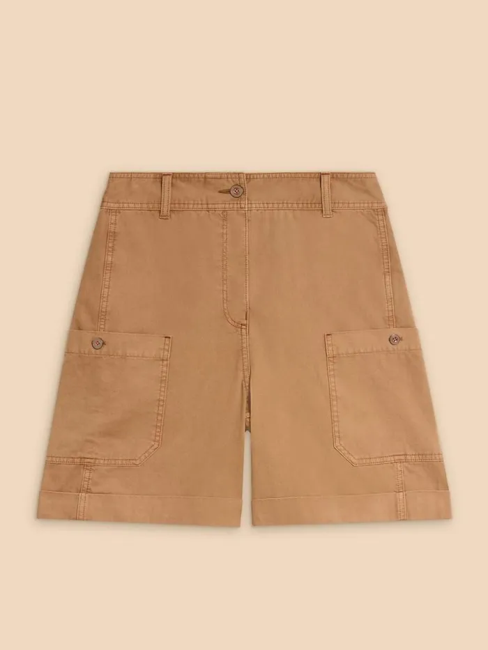 Women TROUSERS White Stuff Carlie Cargo Shorts Dark Natural