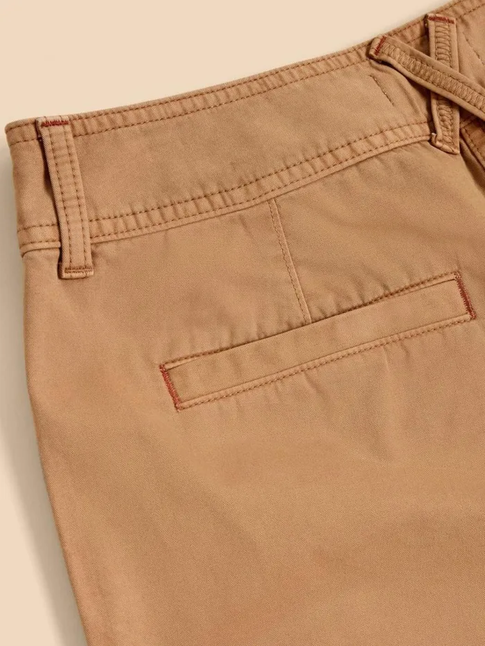 Women TROUSERS White Stuff Carlie Cargo Shorts Dark Natural