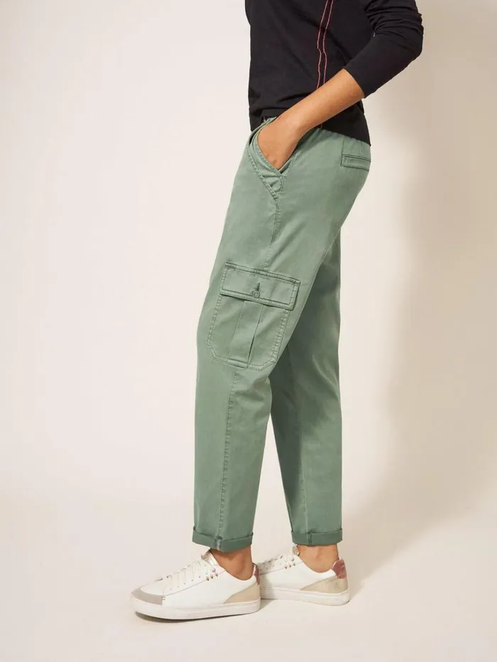 Women TROUSERS White Stuff Everleigh Cargo Trouser Mid Green