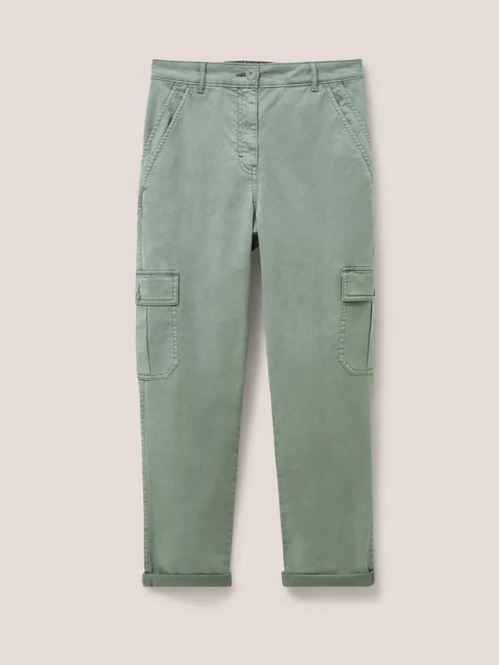 Women TROUSERS White Stuff Everleigh Cargo Trouser Mid Green