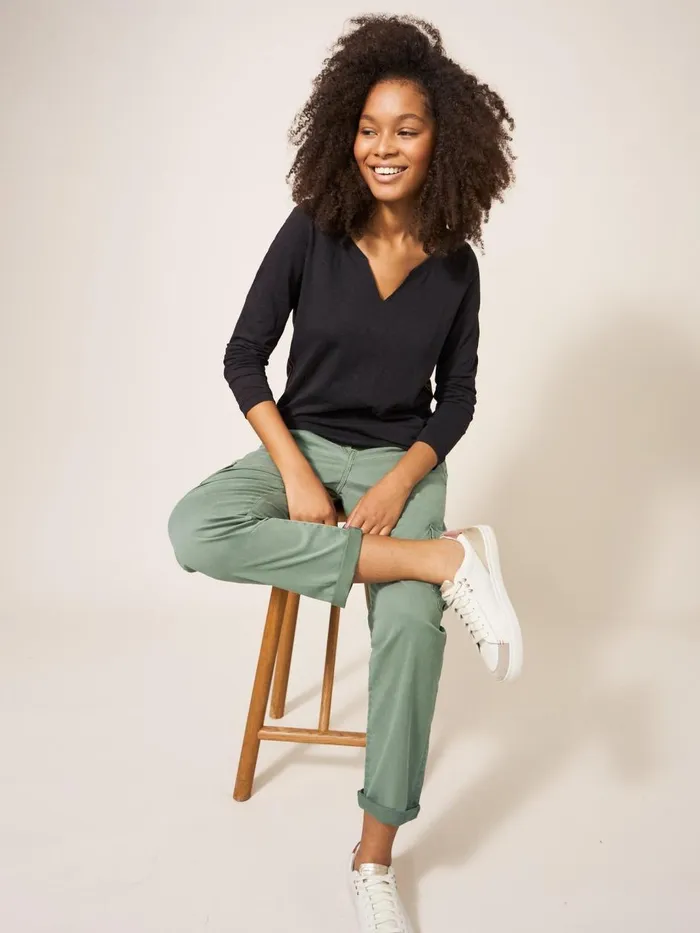 Women TROUSERS White Stuff Everleigh Cargo Trouser Mid Green