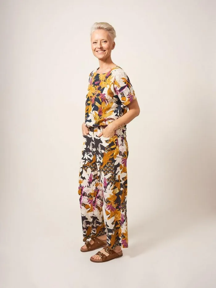 Women TROUSERS White Stuff Harper Cullotte Black Multi