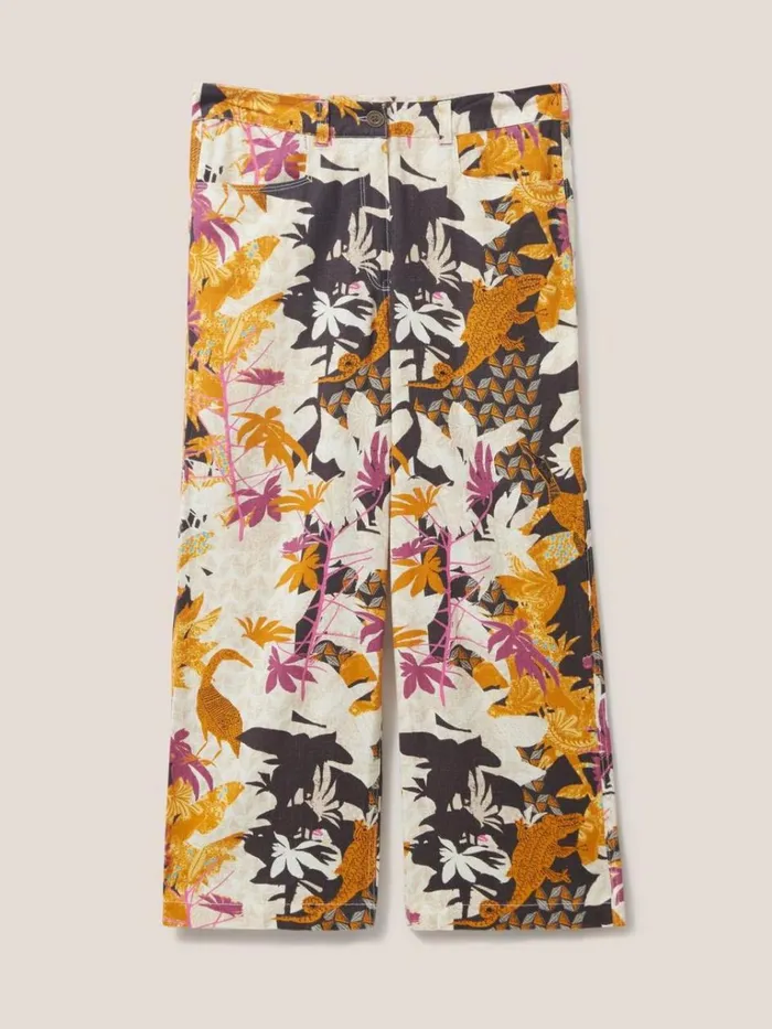 Women TROUSERS White Stuff Harper Cullotte Black Multi Women TROUSERS White Stuff Harper Cullotte Black Multi