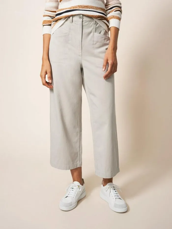 Women TROUSERS White Stuff Harper Wide Leg Trouser Mid Grey