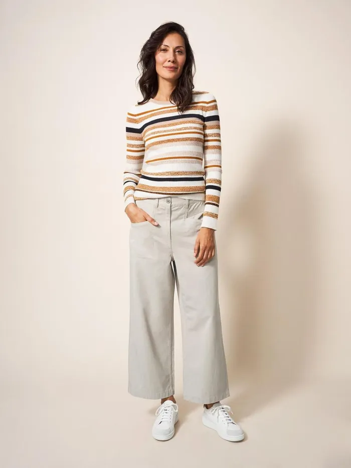Women TROUSERS White Stuff Harper Wide Leg Trouser Mid Grey