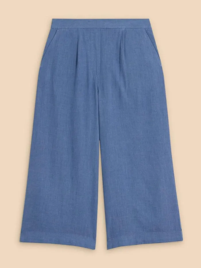 Women TROUSERS White Stuff Lisette Culotte Mid Blue Women TROUSERS White Stuff Lisette Culotte Mid Blue