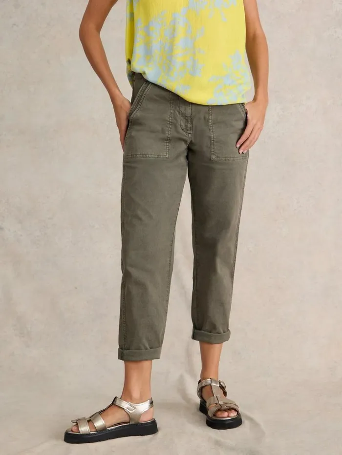 Women TROUSERS White Stuff Twister Chino Trouser Khaki Green Women TROUSERS White Stuff Twister Chino Trouser Khaki Green