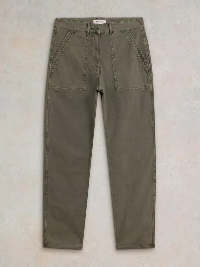 Women TROUSERS White Stuff Twister Chino Trouser Khaki Green Women TROUSERS White Stuff Twister Chino Trouser Khaki Green