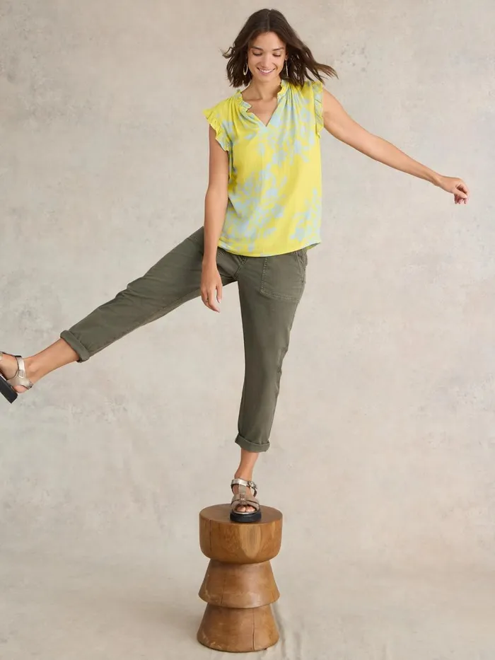 Women TROUSERS White Stuff Twister Chino Trouser Khaki Green Women TROUSERS White Stuff Twister Chino Trouser Khaki Green