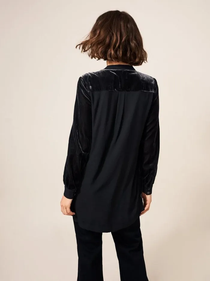 Women TUNICS White Stuff Dakota Velvet Tunic Dk Grey Women TUNICS White Stuff Dakota Velvet Tunic Dk Grey