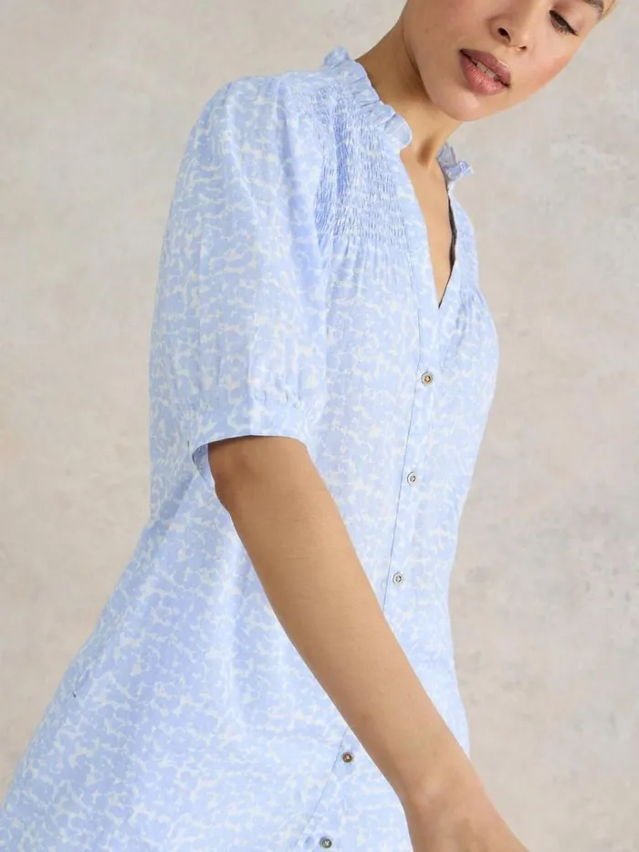 Women TUNICS White Stuff Deeba Cotton Tunic Blue Print