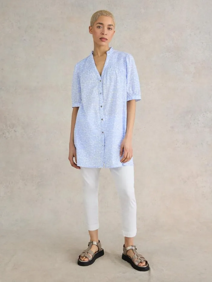Women TUNICS White Stuff Deeba Cotton Tunic Blue Print Women TUNICS White Stuff Deeba Cotton Tunic Blue Print