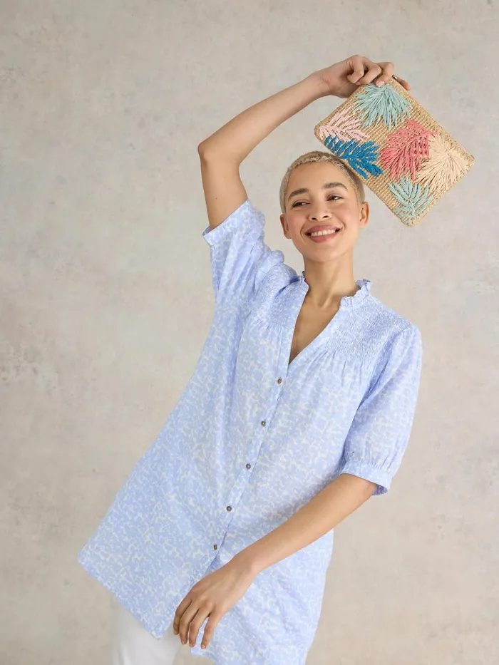 Women TUNICS White Stuff Deeba Cotton Tunic Blue Print Women TUNICS White Stuff Deeba Cotton Tunic Blue Print