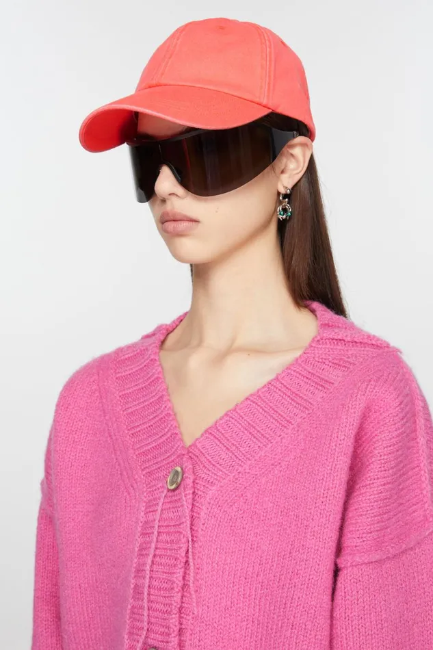 Women Twill Cap Fluo Pink Acne Studios Hats