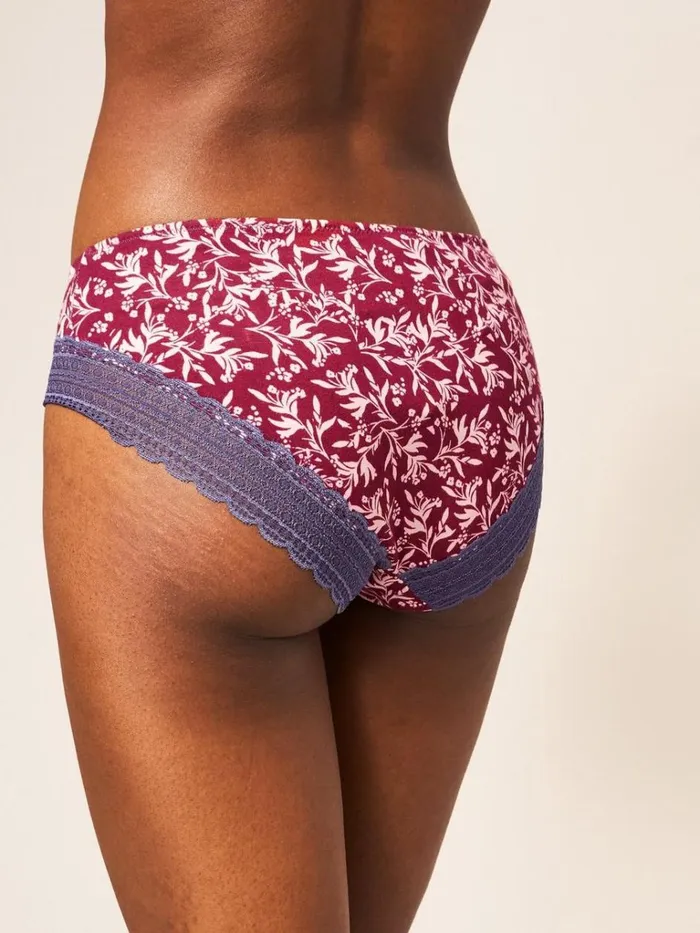 Women UNDERWEAR White Stuff Leaf Shortie Red Print