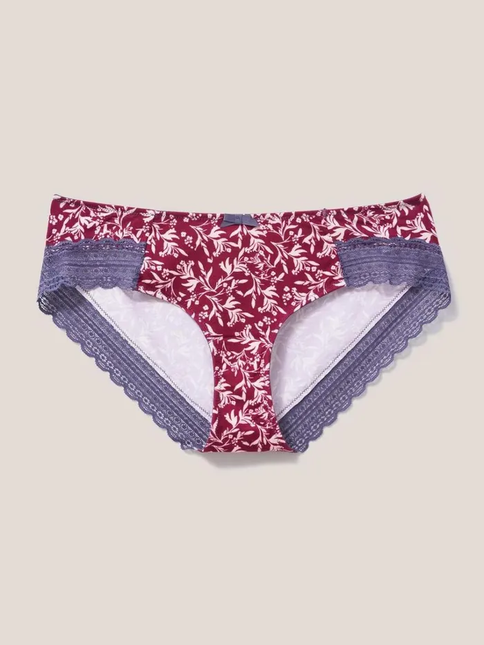 Women UNDERWEAR White Stuff Leaf Shortie Red Print