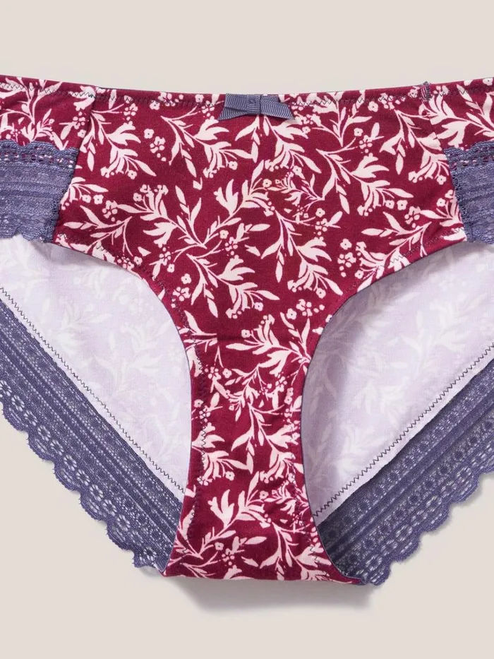 Women UNDERWEAR White Stuff Leaf Shortie Red Print