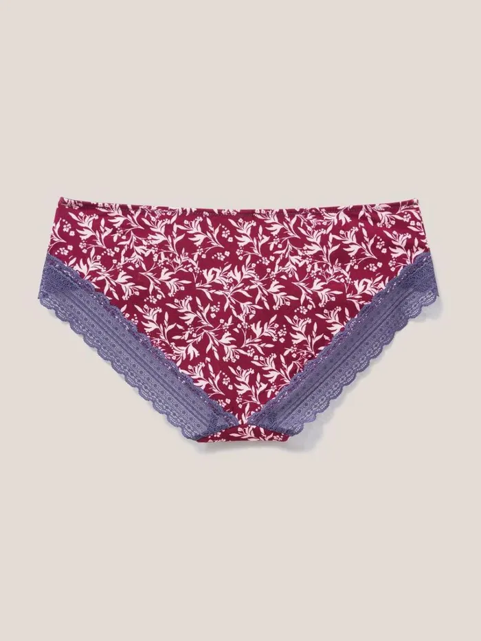 Women UNDERWEAR White Stuff Leaf Shortie Red Print