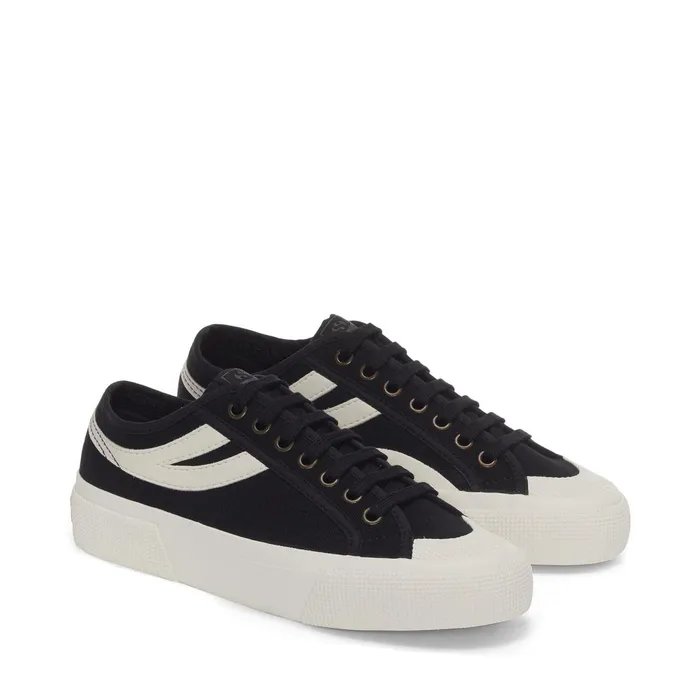 Women Unisex 2750 PANATTA 30 Sneaker BLACKWHITE AVORIO Superga Low Cut