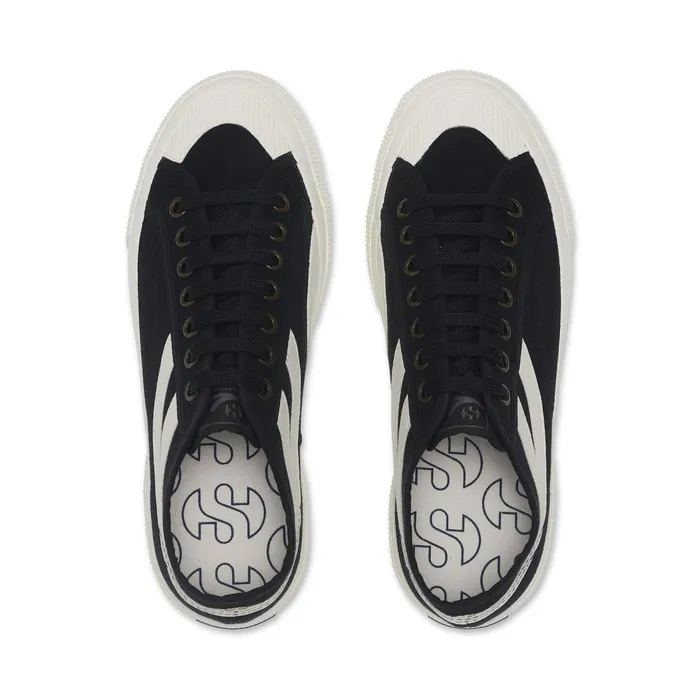 Women Unisex 2750 PANATTA 30 Sneaker BLACKWHITE AVORIO Superga Low Cut