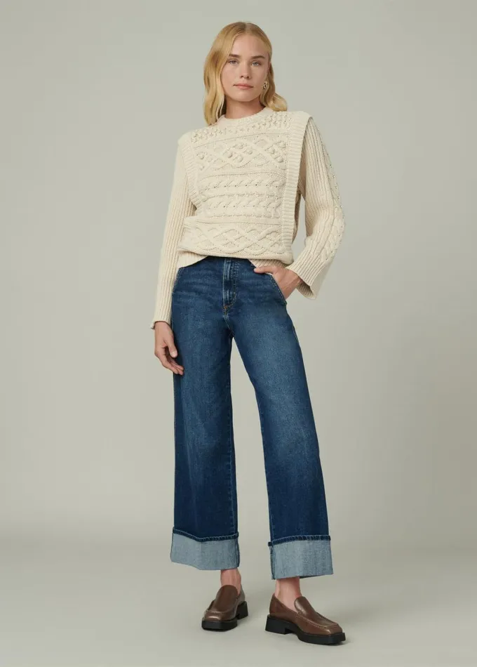 Women Wide Leg Joe039s Jeans THE TRIXIE Double Down