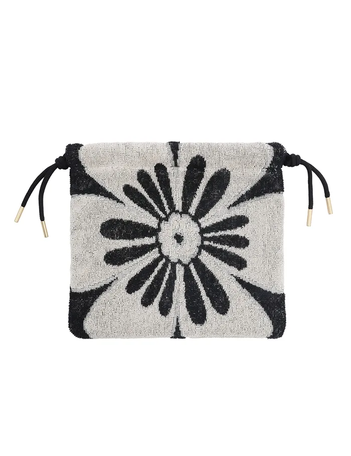 Women Zimmermann Bags Towelling Drawstring Pouch Blackcream