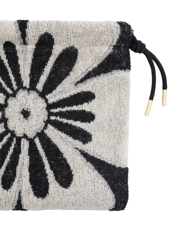 Women Zimmermann Bags Towelling Drawstring Pouch Blackcream