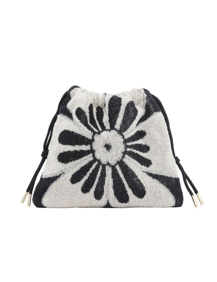 Women Zimmermann Bags Towelling Drawstring Pouch Blackcream
