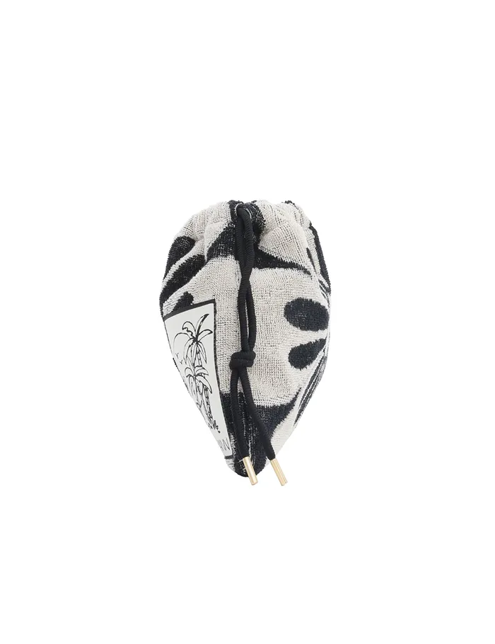 Women Zimmermann Bags Towelling Drawstring Pouch Blackcream