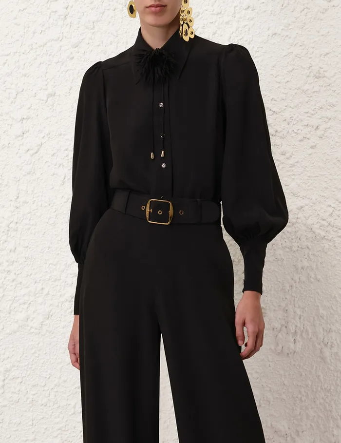 Women Zimmermann Clothing Blouson Shirt Black