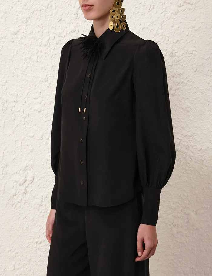 Women Zimmermann Clothing Blouson Shirt Black