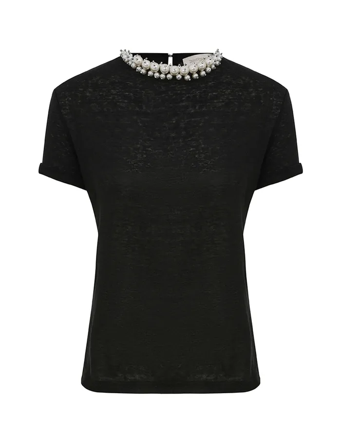 Women Zimmermann Clothing Crush Embellished Tee Black