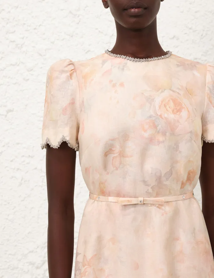 Women Zimmermann Clothing Crush Scalloped Midi Dress Ciara Floral