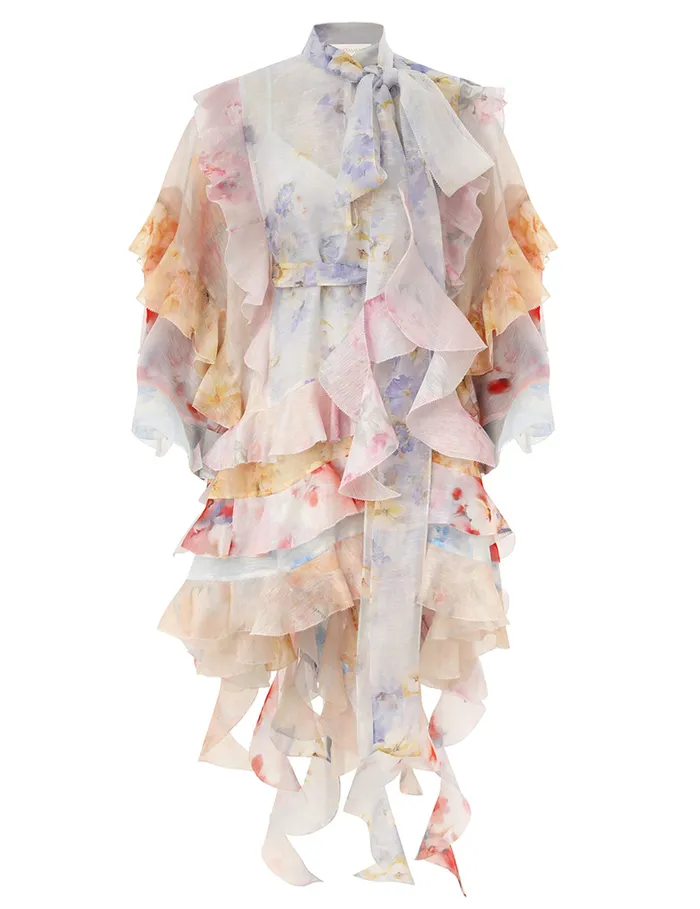 Women Zimmermann Clothing Crush Spliced Ruffle Dress Spliced Floral
