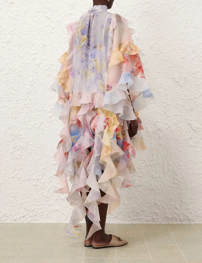 Women Zimmermann Clothing Crush Spliced Ruffle Dress Spliced Floral
