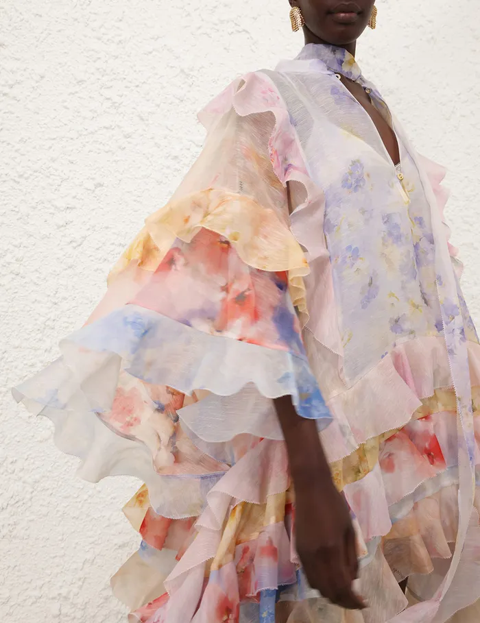 Women Zimmermann Clothing Crush Spliced Ruffle Dress Spliced Floral