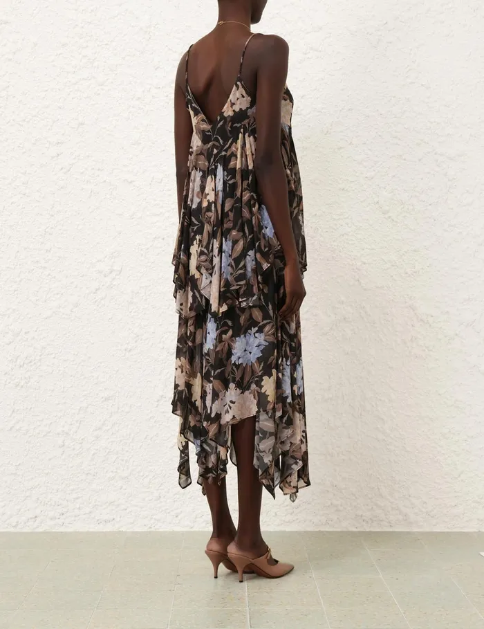 Women Zimmermann Clothing Eden Handkerchief Top Black Inca Lily