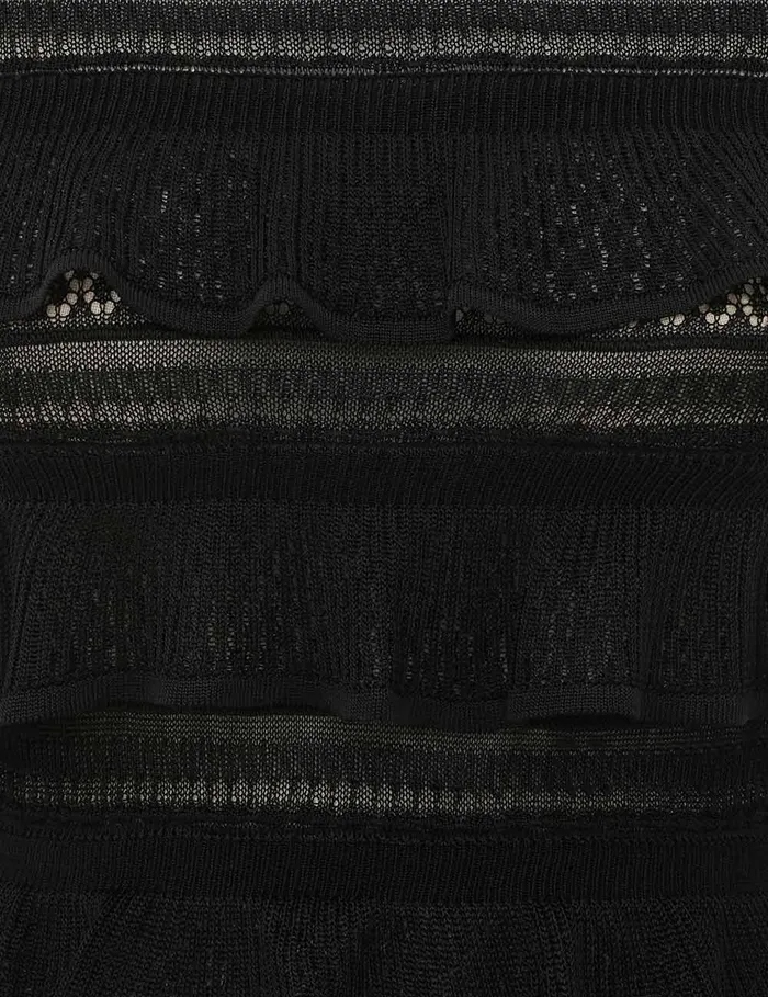 Women Zimmermann Clothing Illustration Frilled Top Black