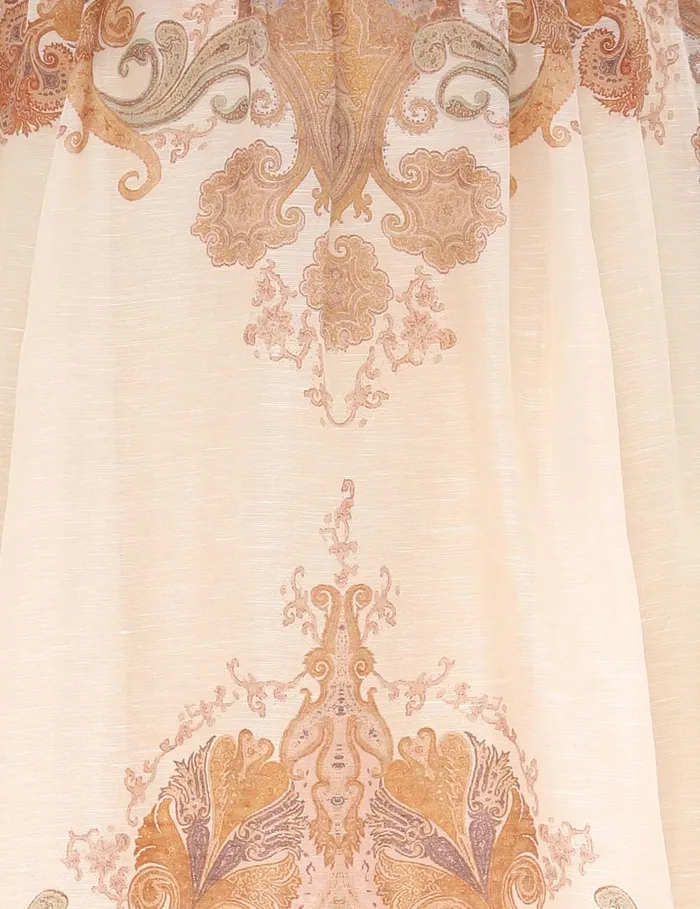 Women Zimmermann Clothing Illustration Midi Skirt Cream Paisley