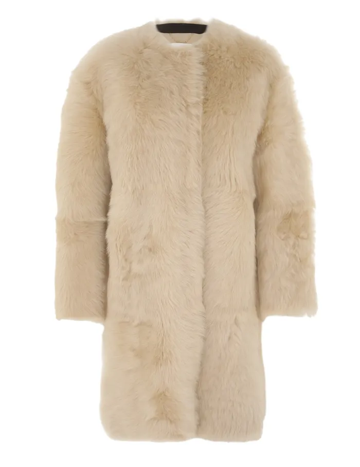 Women Zimmermann Clothing Illustration Shearling Coat Cream
