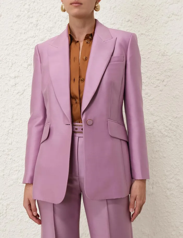 Women Zimmermann Clothing Illustration Tailored Jacket Lilac