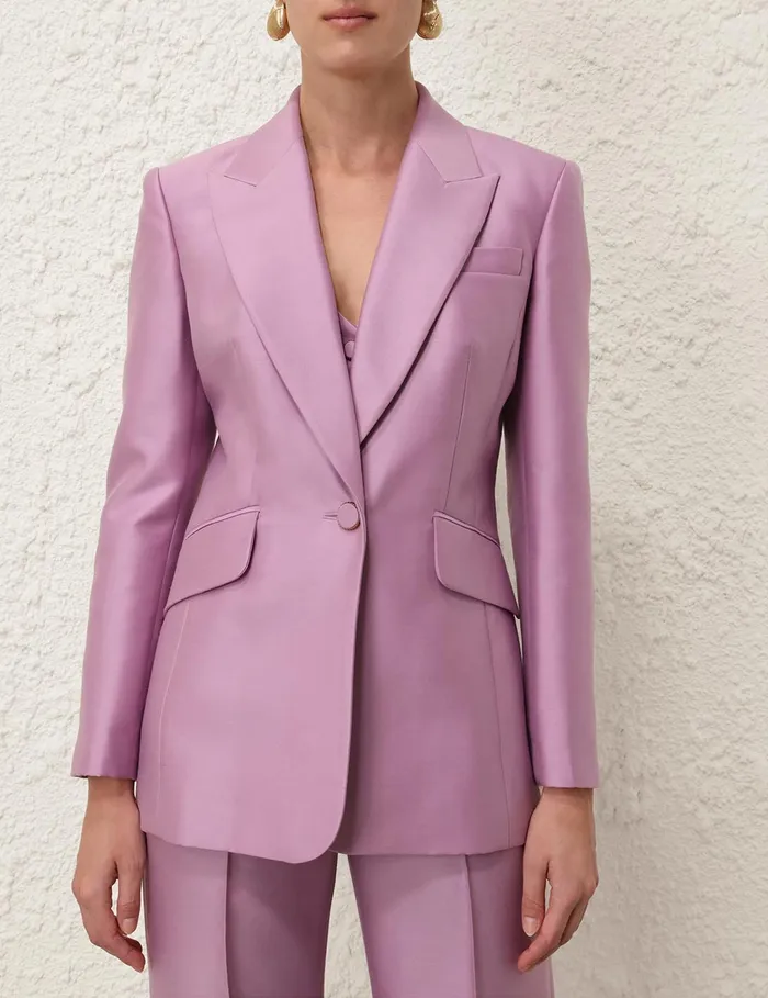 Women Zimmermann Clothing Illustration Tailored Jacket Lilac